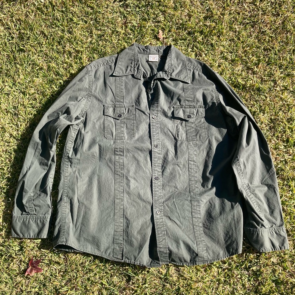 Men's Casual Green Button Down Shirt